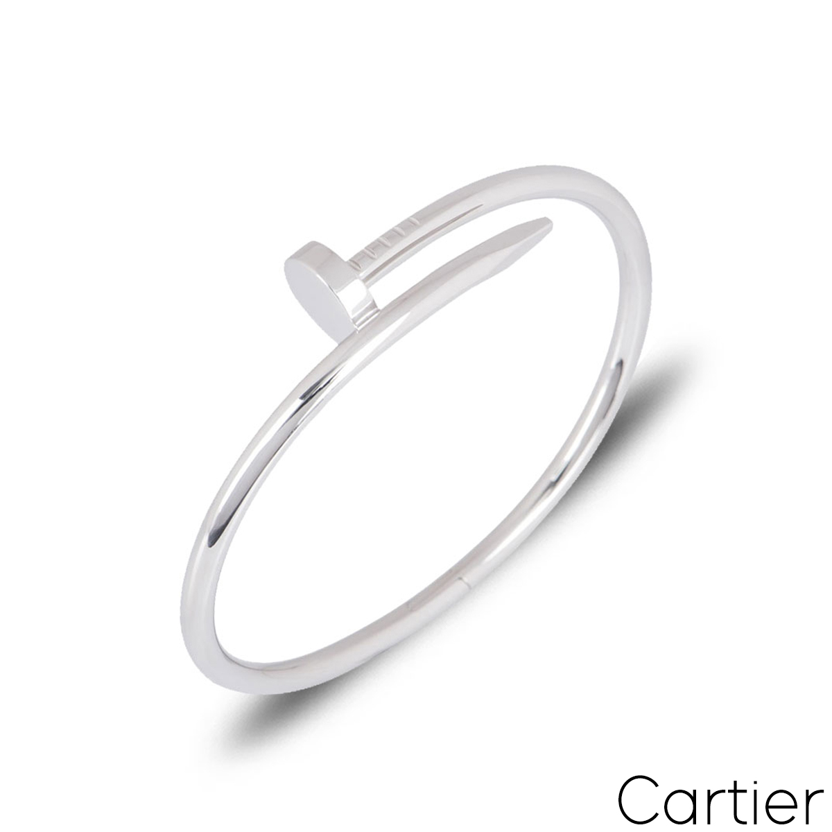 Cartier White Gold Plain Juste Un Clou Bracelet Size 18 B6048318